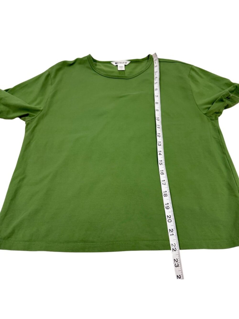 Athleta Essential Green Short Sleeve Tee Size M - Picture 6 of 6